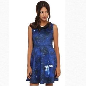 Dr Who XL Hot Top XL Mini Dress Galaxy Tardis Mini Dress. BBC Collaboration